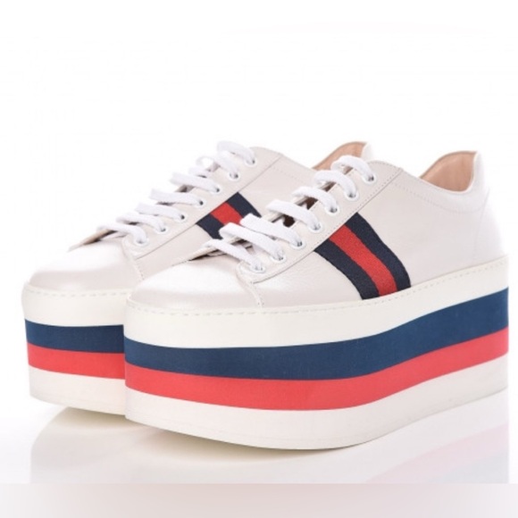 GUCCI Quentin Peggy Platform Sneakers 6.5/ 36.5 - Picture 1 of 14